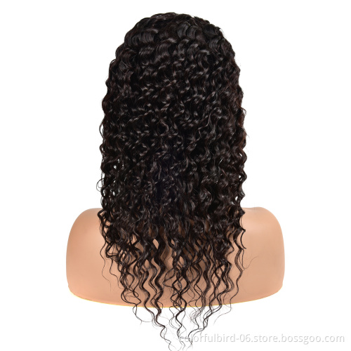 Indian hair Remy Human Hair Deep wave Wig Wholesale Virgin Lace Closure Wig 4x4 lace front human hair wig